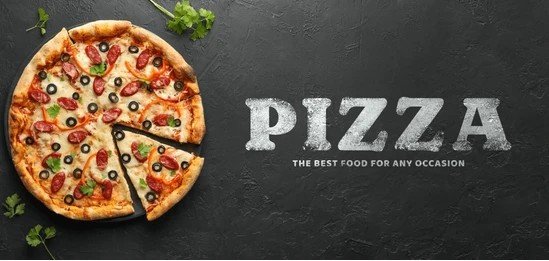 tasty pizza on dark grey 260nw 2499091183